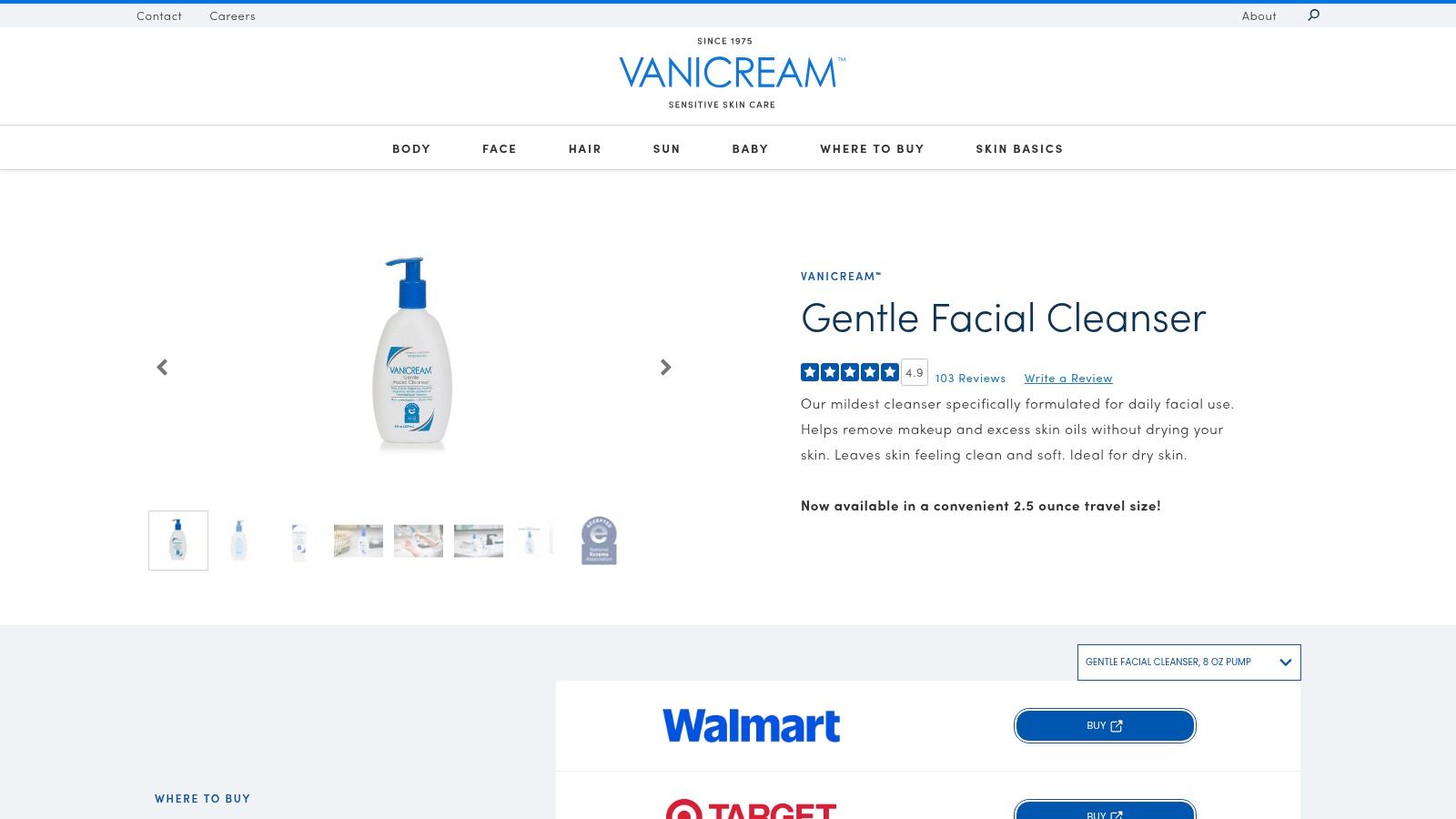 Vanicream Gentle Facial Cleanser
