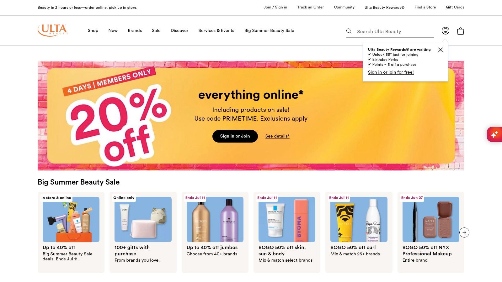 Screenshot from https://www.ulta.com/