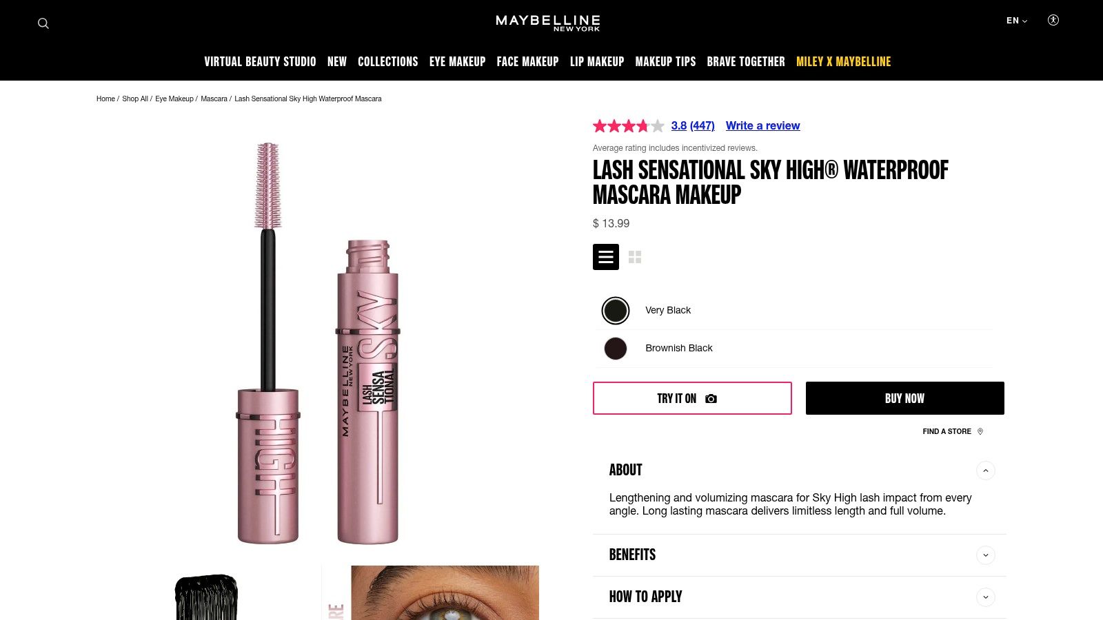 Maybelline Lash Sensational Sky High Waterproof Mascara