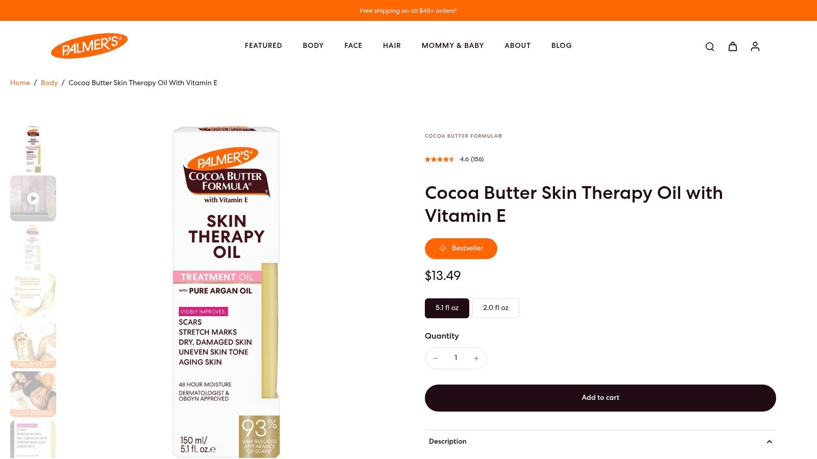 Palmer's Cocoa Butter Formula Skin Therapy Oil (Body)