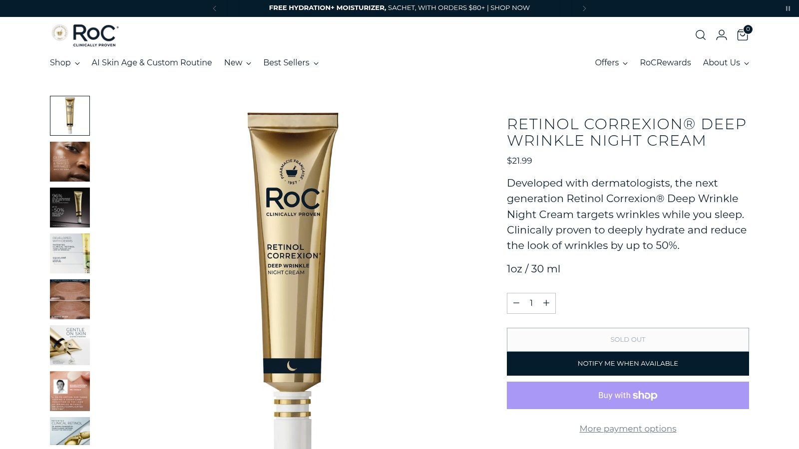 RoC Retinol Correxion Deep Wrinkle Night Cream