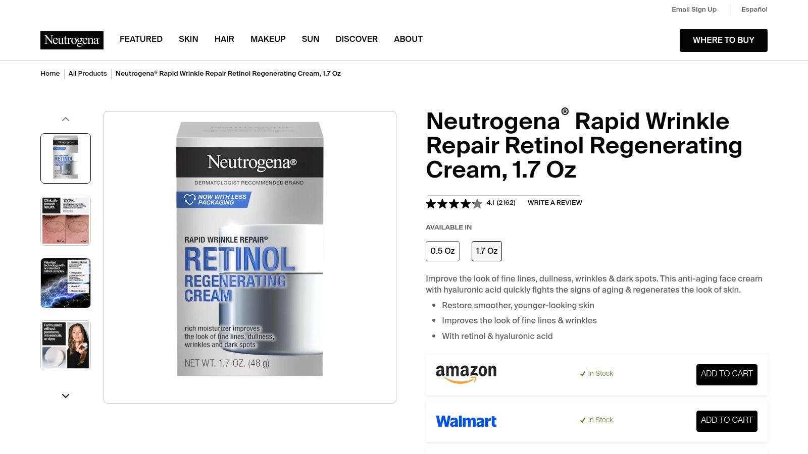 Neutrogena Rapid Wrinkle Repair Regenerating Cream